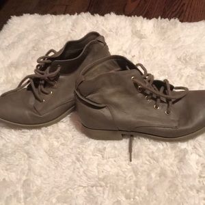 Taupe/ brown lace up booties